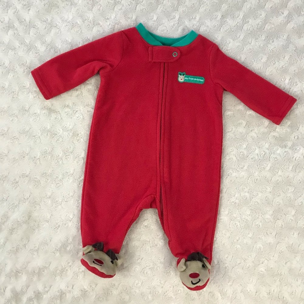 Small Wonders My First Christmas Fleece Sleeper - Picture 3 of 5